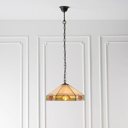 Endon 64285 - Lámpara colgante con cadena NEVADA 1xE27/60W/230V diá. 35 cm