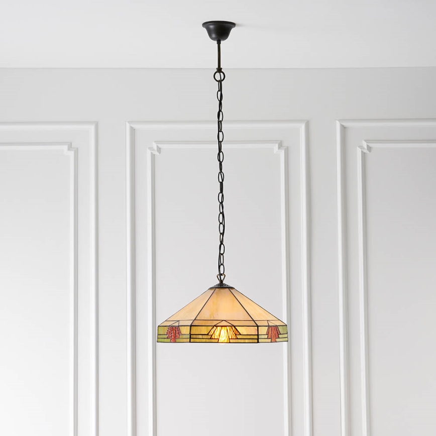 Endon 64285 - Lámpara colgante con cadena NEVADA 1xE27/60W/230V diá. 35 cm