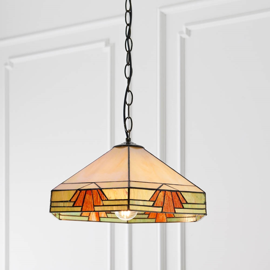 Endon 64285 - Lámpara colgante con cadena NEVADA 1xE27/60W/230V diá. 35 cm
