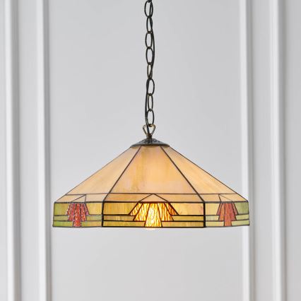 Endon 64285 - Lámpara colgante con cadena NEVADA 1xE27/60W/230V diá. 35 cm