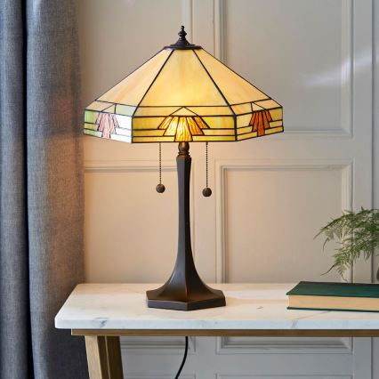 Endon 64286 - Lámpara de mesa NEVADA 2xE27/60W/230V diá. 40 cm