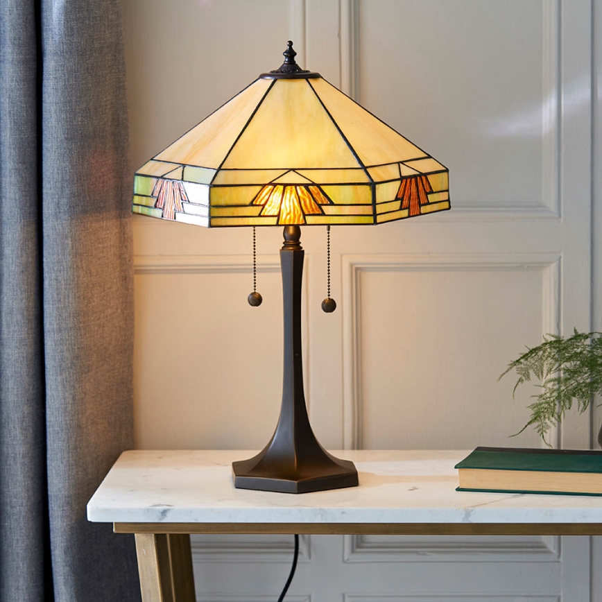 Endon 64286 - Lámpara de mesa NEVADA 2xE27/60W/230V diá. 40 cm