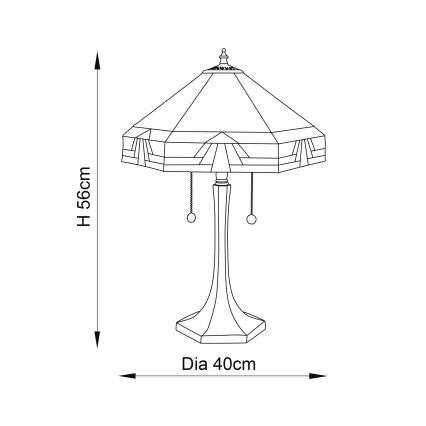 Endon 64286 - Lámpara de mesa NEVADA 2xE27/60W/230V diá. 40 cm