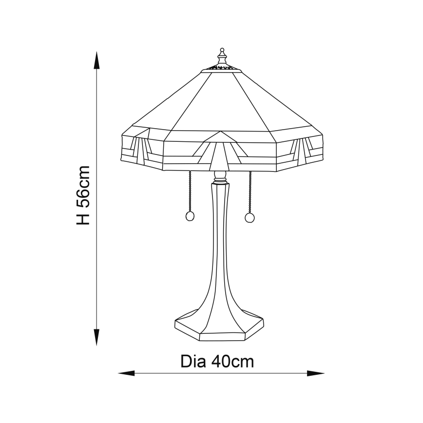 Endon 64286 - Lámpara de mesa NEVADA 2xE27/60W/230V diá. 40 cm