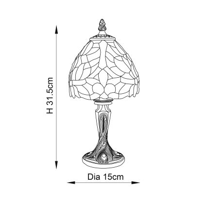 Endon 64331 - Lámpara de mesa SYLVETTE 1xE14/40W/230V diá. 15 cm