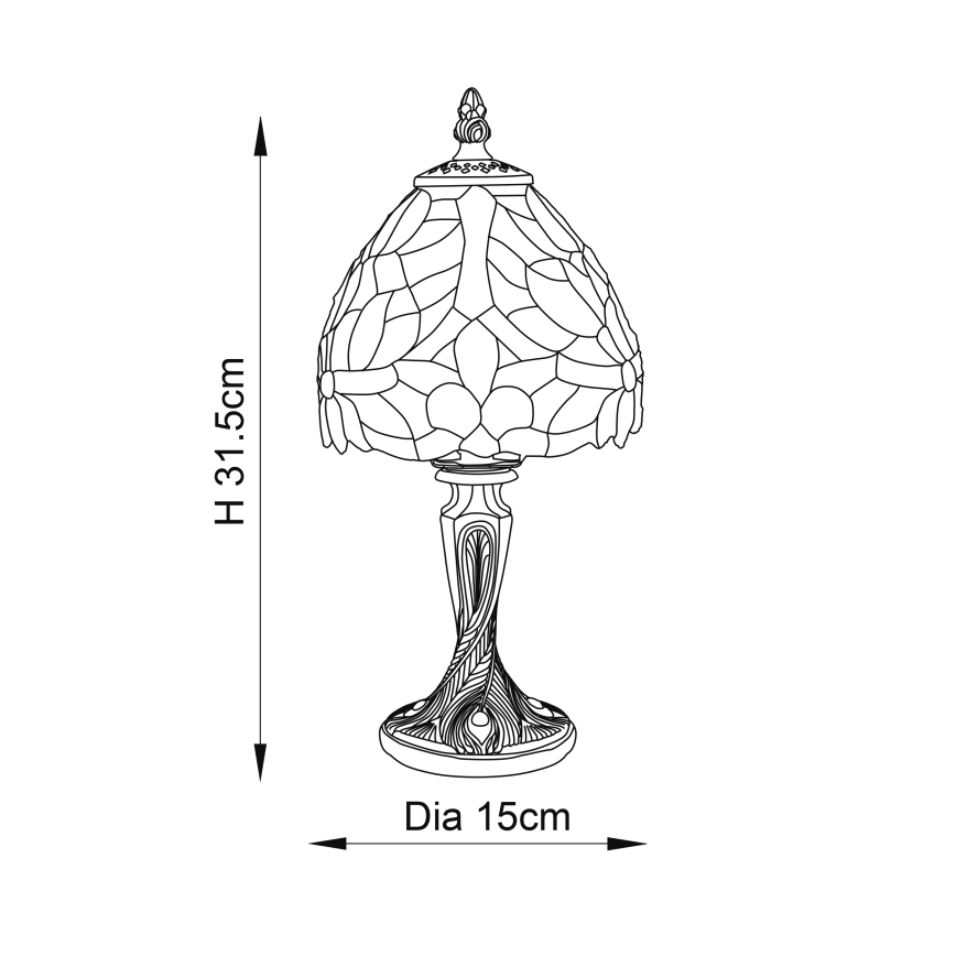 Endon 64331 - Lámpara de mesa SYLVETTE 1xE14/40W/230V diá. 15 cm