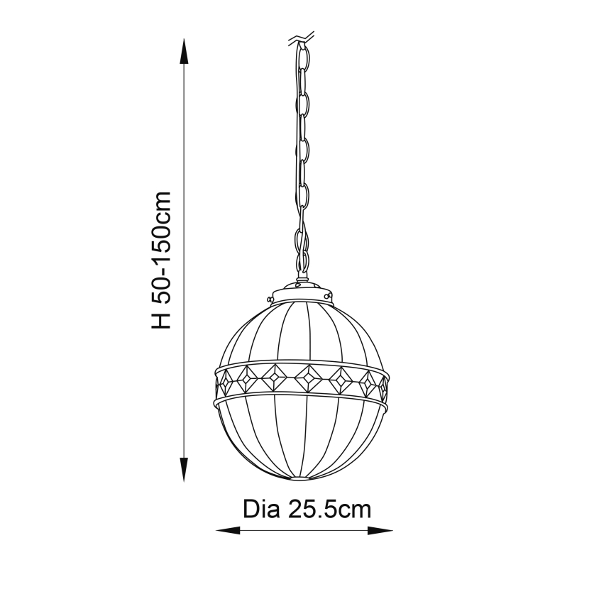 Endon 67044 - Lámpara colgante con cadena FARGO 1xE14/40W/230V diá. 25,5 cm