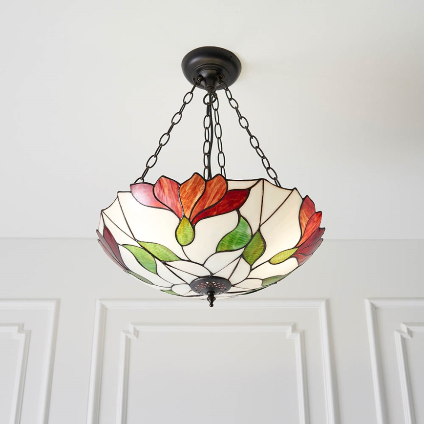 Endon 70946 - Lámpara colgante con cadena BOTANICA 3xE27/60W/230V diá. 45 cm