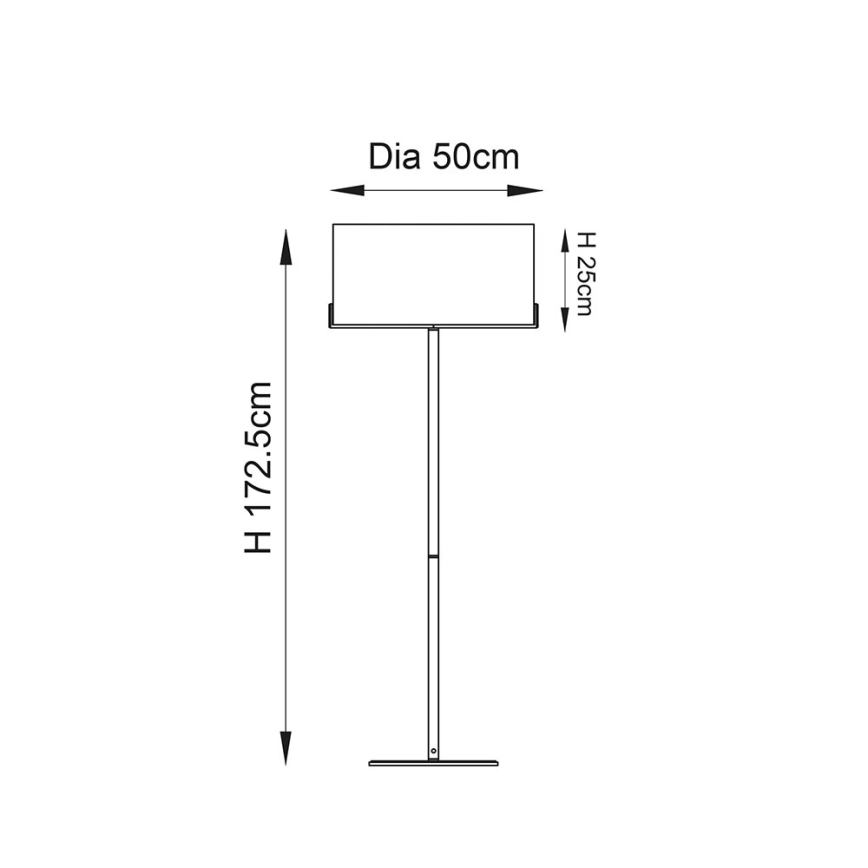 Endon 72634 - Lámpara de pie HAYFIELD 1xE27/40W/230V marrón/gris