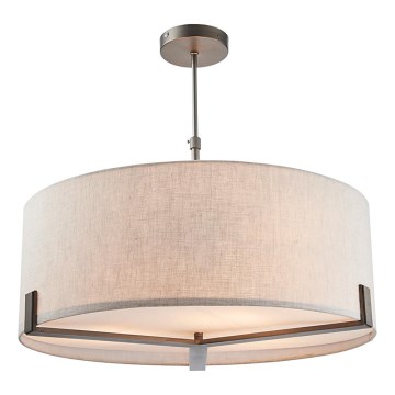 Endon 72635 - Lámpara colgante HAYFIELD 3xE27/40W/230V cromo mate/gris