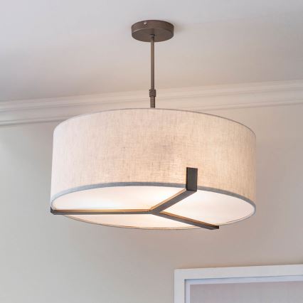 Endon 72635 - Lámpara colgante HAYFIELD 3xE27/40W/230V cromo mate/gris
