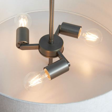 Endon 72635 - Lámpara colgante HAYFIELD 3xE27/40W/230V cromo mate/gris