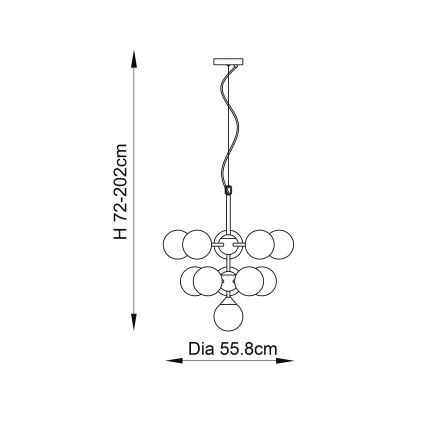 Endon 76500 - Lámpara colgante OSCAR 11xG9/18W/230V latón