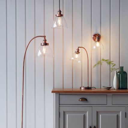 Endon 77861 - Lámpara de mesa HANSEN 1xE27/40W/230V cobre