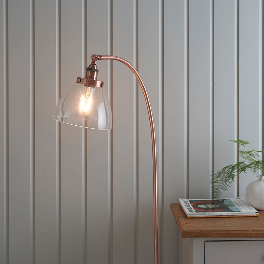 Endon 77862 - Lámpara de pie HANSEN 1xE27/40W/230V cobre