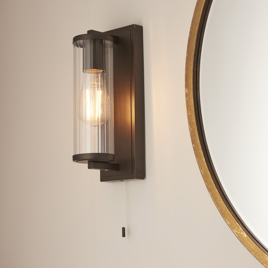 Endon 94077 - Aplique de baño TAYLOR 1xE27/10W/230V IP44 marrón