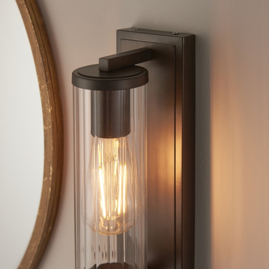 Endon 94077 - Aplique de baño TAYLOR 1xE27/10W/230V IP44 marrón