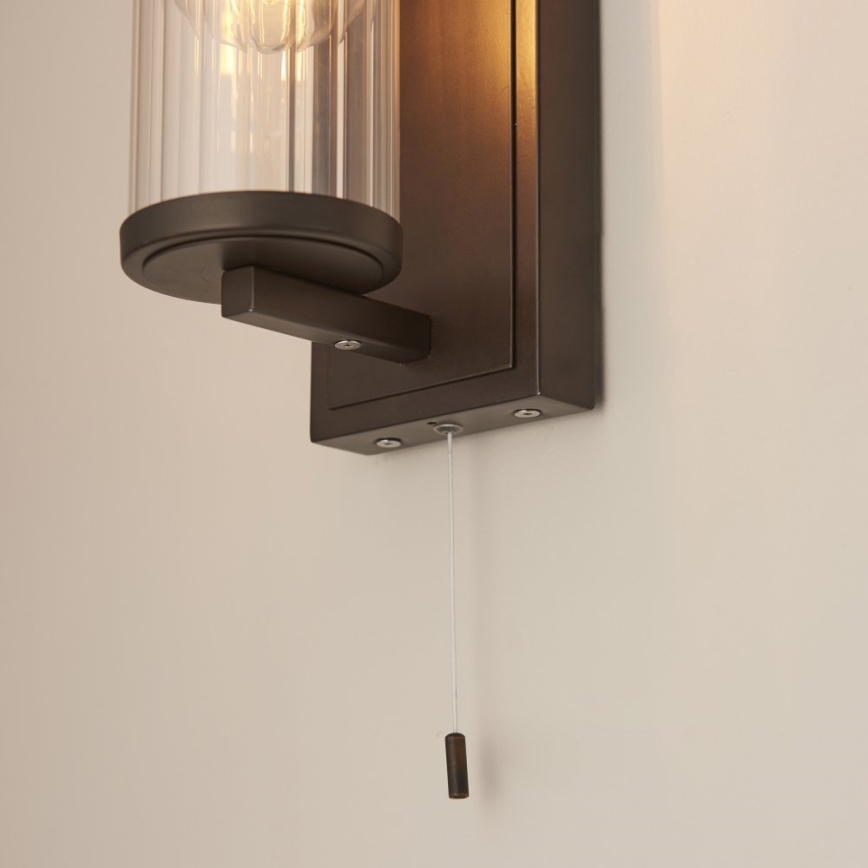 Endon 94077 - Aplique de baño TAYLOR 1xE27/10W/230V IP44 marrón