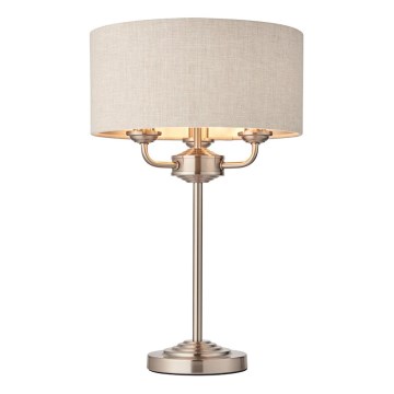 Endon 94369 - Lámpara de mesa HIGHCLERE 3xE14/18W/230V beige/cromo mate