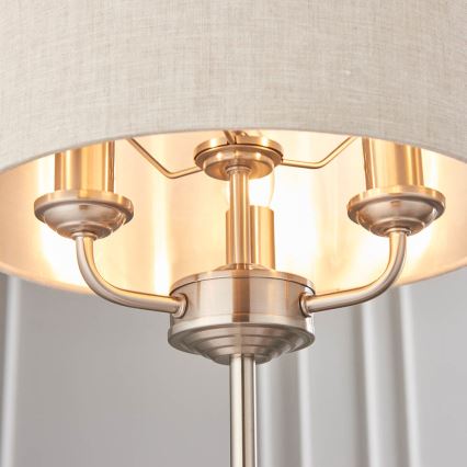 Endon 94369 - Lámpara de mesa HIGHCLERE 3xE14/18W/230V beige/cromo mate