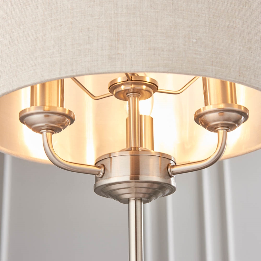 Endon 94369 - Lámpara de mesa HIGHCLERE 3xE14/18W/230V beige/cromo mate