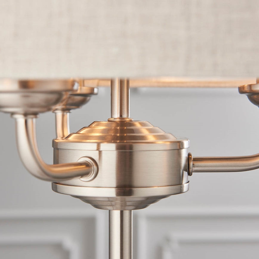 Endon 94369 - Lámpara de mesa HIGHCLERE 3xE14/18W/230V beige/cromo mate