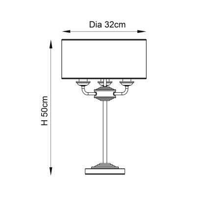 Endon 94369 - Lámpara de mesa HIGHCLERE 3xE14/18W/230V beige/cromo mate