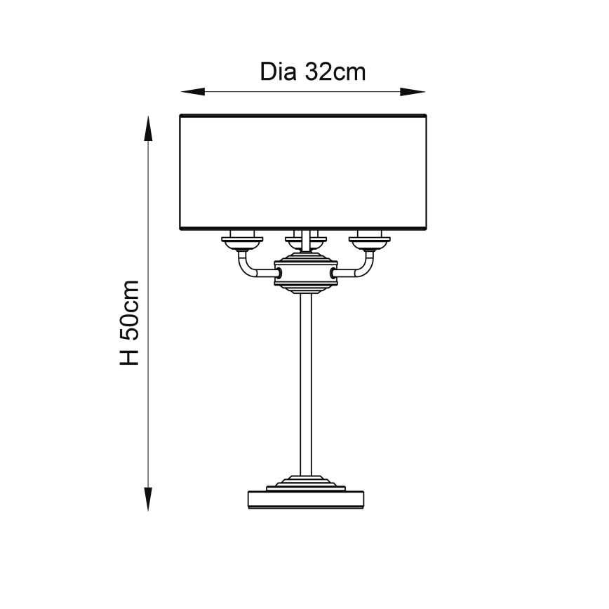 Endon 94369 - Lámpara de mesa HIGHCLERE 3xE14/18W/230V beige/cromo mate