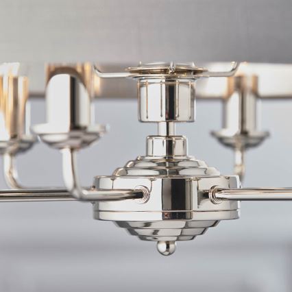 Endon 94373 - Lámpara colgante con cadena HIGHCLERE 6xE14/40W/230V gris/cromo brillante