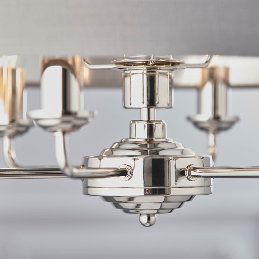 Endon 94373 - Lámpara colgante con cadena HIGHCLERE 6xE14/40W/230V gris/cromo brillante
