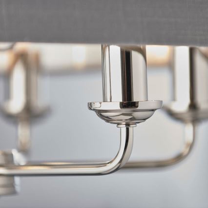 Endon 94373 - Lámpara colgante con cadena HIGHCLERE 6xE14/40W/230V gris/cromo brillante