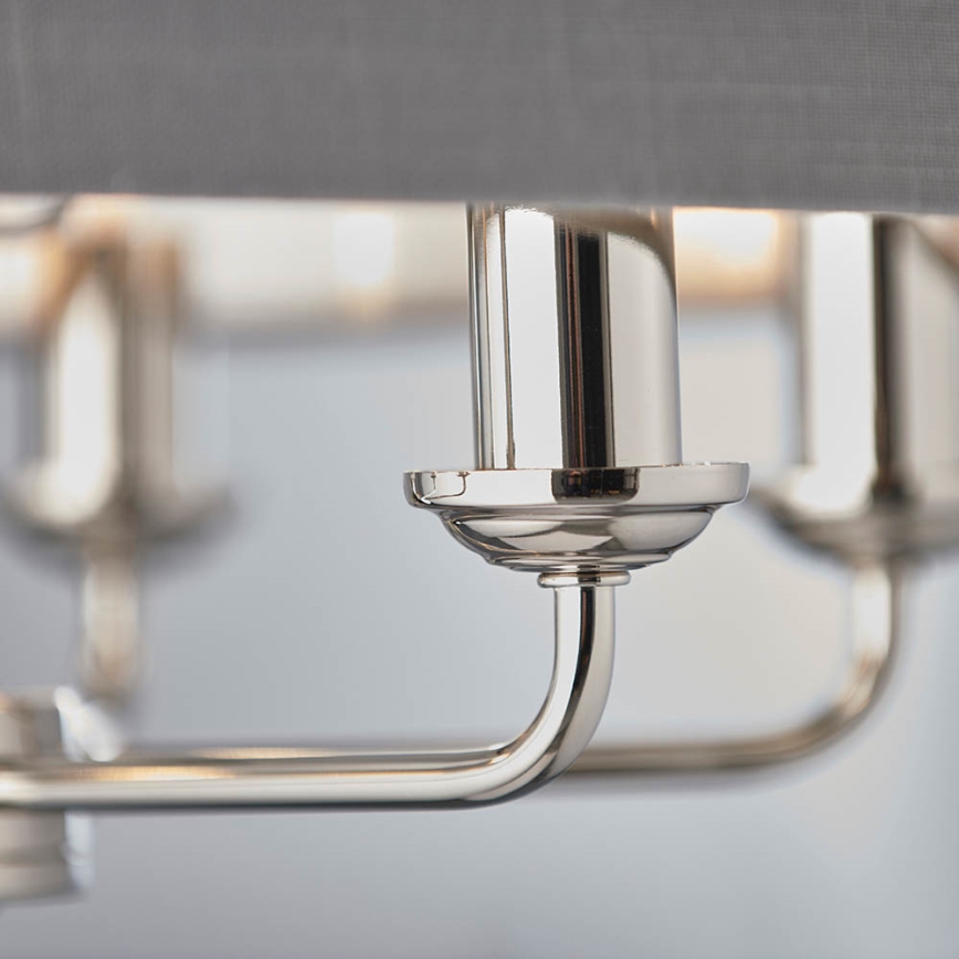 Endon 94373 - Lámpara colgante con cadena HIGHCLERE 6xE14/40W/230V gris/cromo brillante