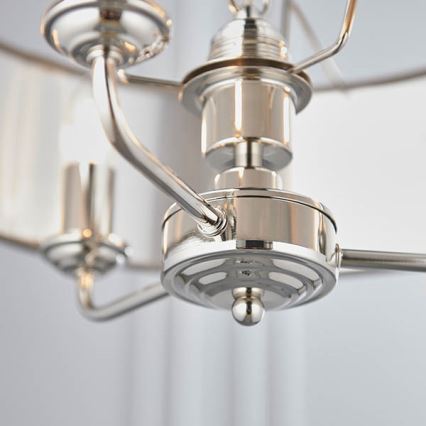 Endon 94377 - Lámpara colgante con cadena HIGHCLERE 3xE14/40W/230V gris/cromo brillante