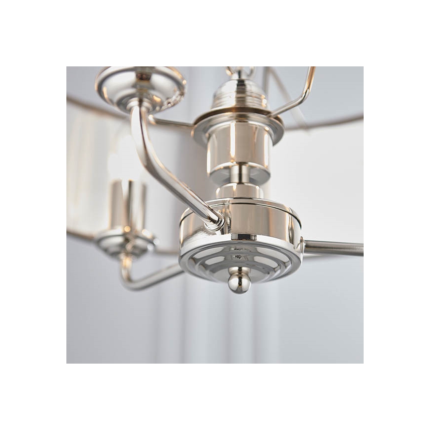 Endon 94377 - Lámpara colgante con cadena HIGHCLERE 3xE14/40W/230V gris/cromo brillante