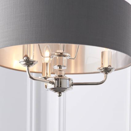 Endon 94377 - Lámpara colgante con cadena HIGHCLERE 3xE14/40W/230V gris/cromo brillante