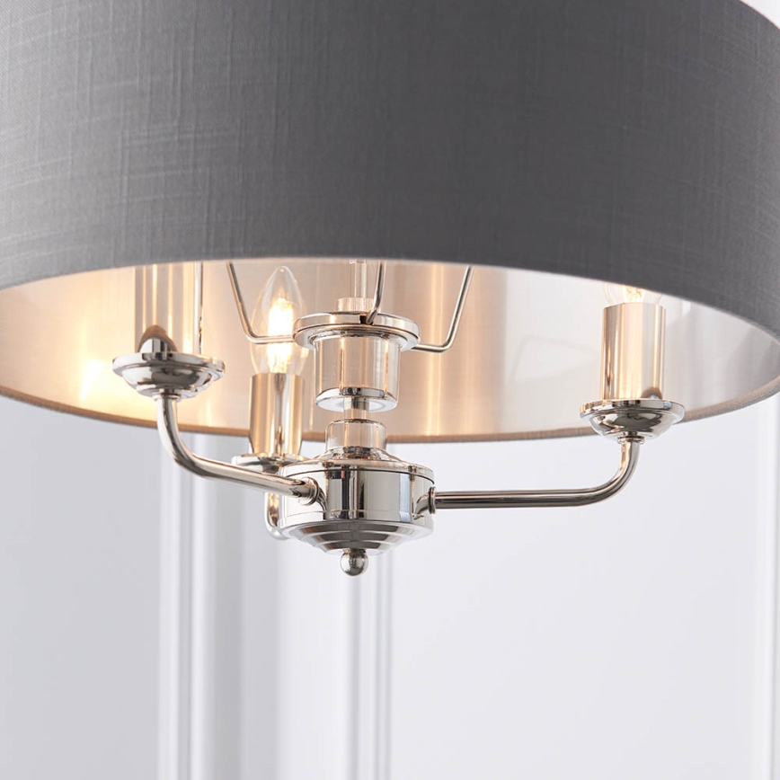 Endon 94377 - Lámpara colgante con cadena HIGHCLERE 3xE14/40W/230V gris/cromo brillante