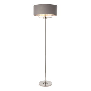 Endon 94378 - Lámpara de pie HIGHCLERE 1xE14/40W/230V gris/cromo brillante