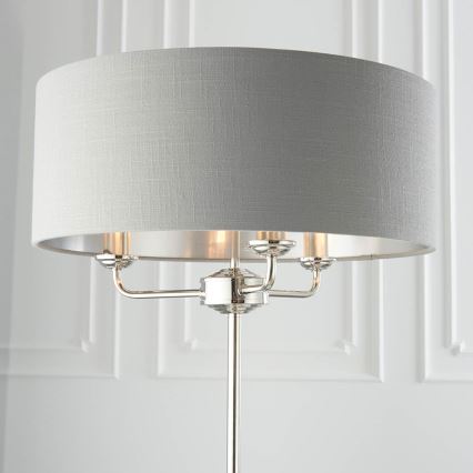 Endon 94378 - Lámpara de pie HIGHCLERE 1xE14/40W/230V gris/cromo brillante