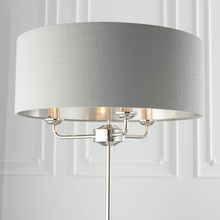Endon 94378 - Lámpara de pie HIGHCLERE 1xE14/40W/230V gris/cromo brillante