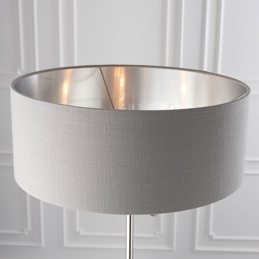 Endon 94378 - Lámpara de pie HIGHCLERE 1xE14/40W/230V gris/cromo brillante