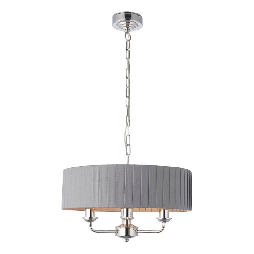 Endon 94394 - Lámpara colgante con cadena HIGHCLERE 3xE14/40W/230V gris oscuro/cromo brillante