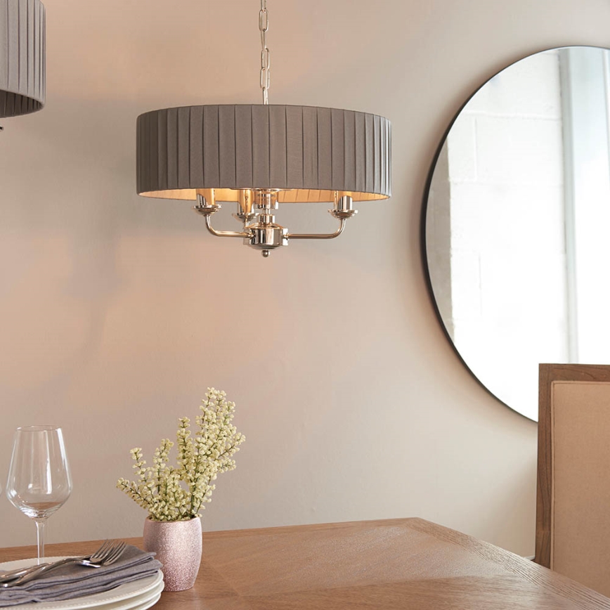 Endon 94394 - Lámpara colgante con cadena HIGHCLERE 3xE14/40W/230V gris oscuro/cromo brillante