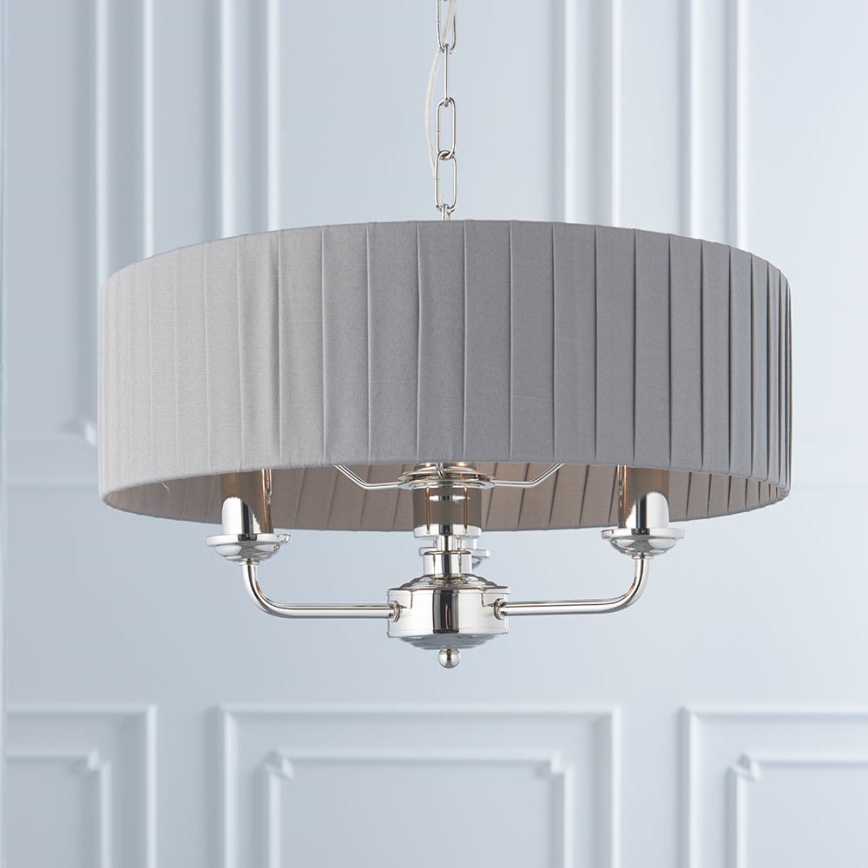 Endon 94394 - Lámpara colgante con cadena HIGHCLERE 3xE14/40W/230V gris oscuro/cromo brillante