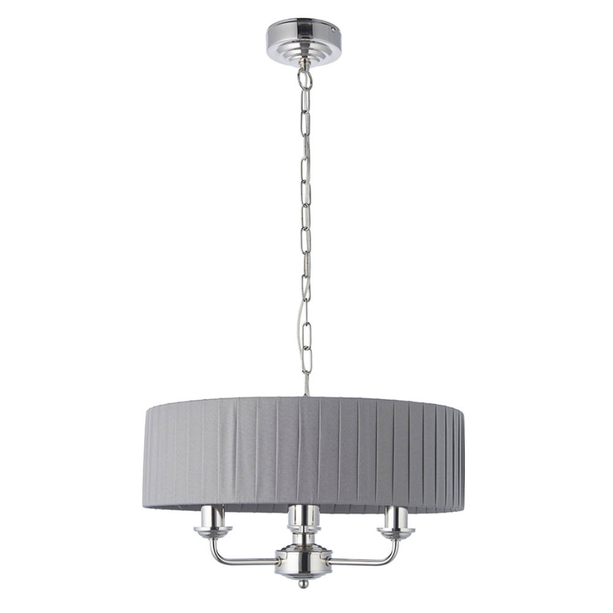 Endon 94394 - Lámpara colgante con cadena HIGHCLERE 3xE14/40W/230V gris oscuro/cromo brillante