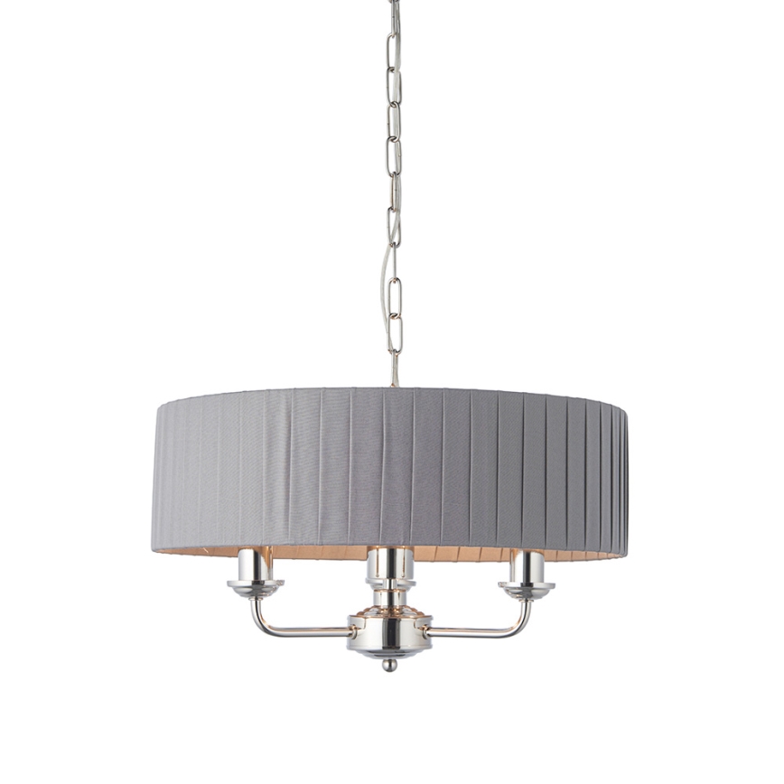 Endon 94394 - Lámpara colgante con cadena HIGHCLERE 3xE14/40W/230V gris oscuro/cromo brillante