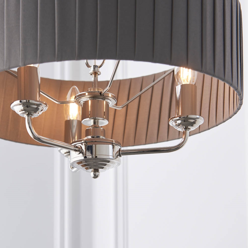 Endon 94394 - Lámpara colgante con cadena HIGHCLERE 3xE14/40W/230V gris oscuro/cromo brillante