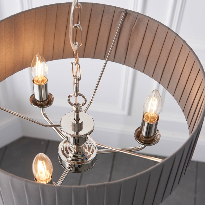 Endon 94394 - Lámpara colgante con cadena HIGHCLERE 3xE14/40W/230V gris oscuro/cromo brillante
