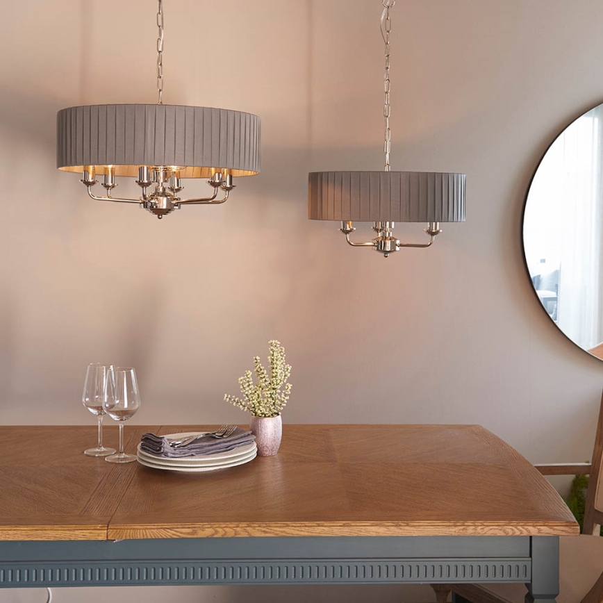 Endon 94397 - Lámpara colgante con cadena HIGHCLERE 6xE14/40W/230V gris/cromo brillante