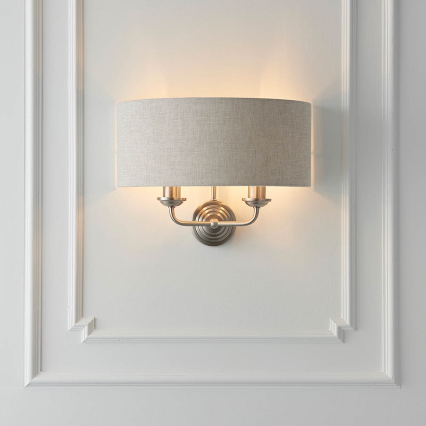 Endon 94403 - Aplique HIGHCLERE 2xE14/40W/230V gris/cromo mate