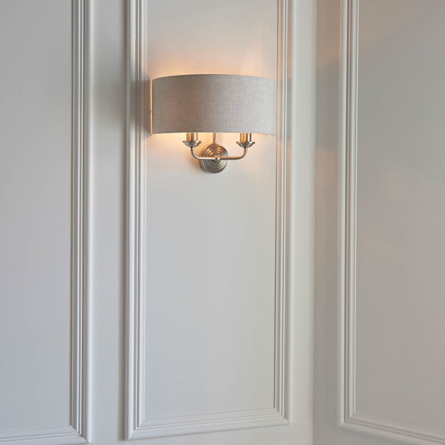 Endon 94403 - Aplique HIGHCLERE 2xE14/40W/230V gris/cromo mate